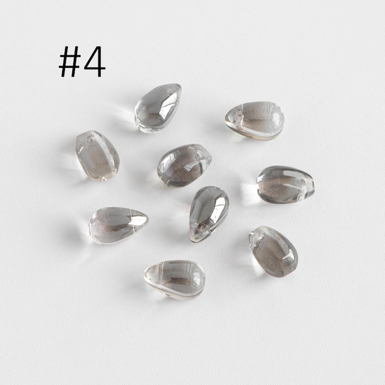 Glasdroppspärlor 9 x 6 mm, Droppformade kristallpärlor, (GM-032) / 50 pärlor #4