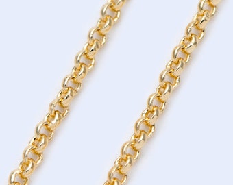 Gold/ Rhodium Plated Brass Chains 1.6mm, Round Cable Linked Chains, DIY Chain Wholesale (#LK-347)/ 1 Meter=3.3 ft