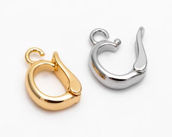 10pcs Gold/ Silver Open Loop Bail, Gold/ Rhodium Plated Bails, Small Bail, Jewelry Bail, Pendant Bails,Necklace Pendant Connector(GB-1468-E)