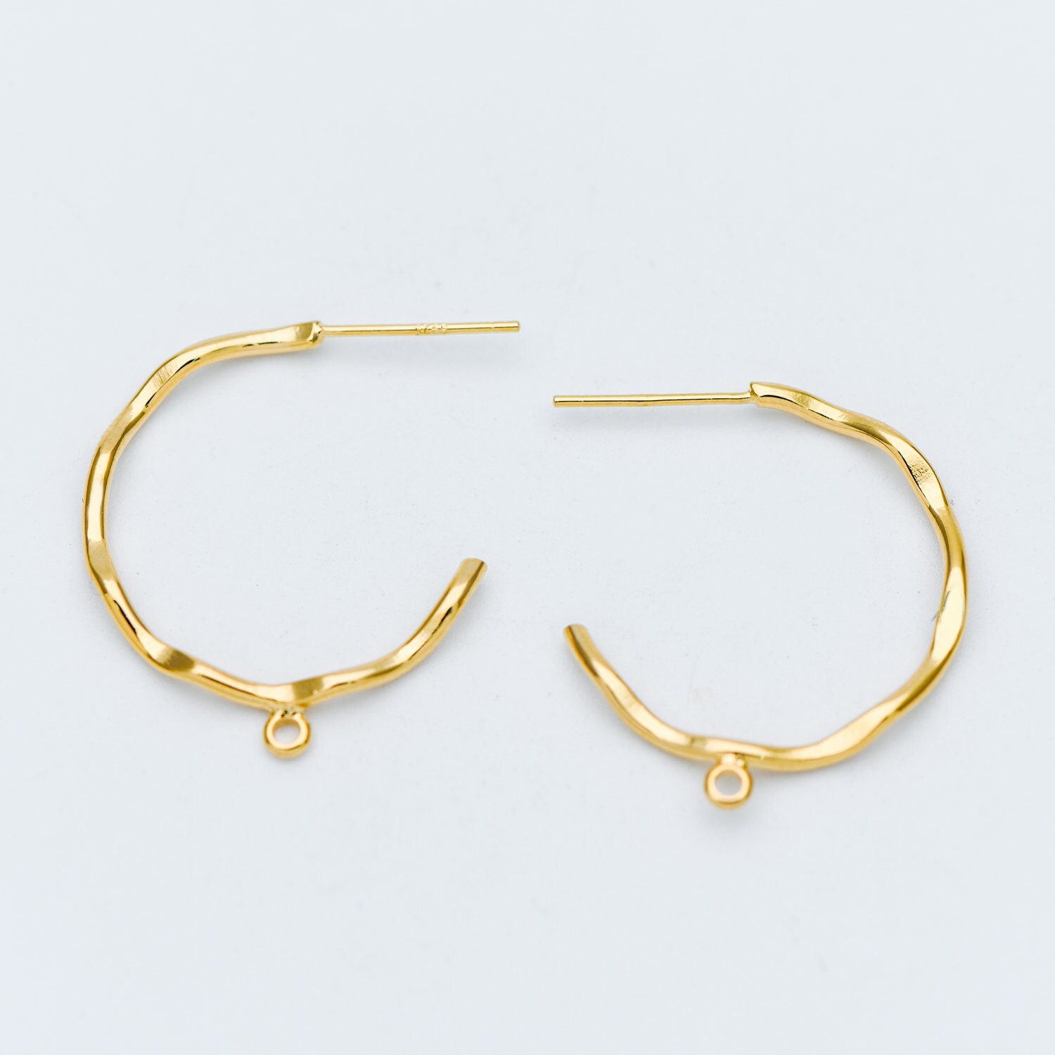 10pcs Gold/ Rhodium Plated Brass Earring Posts, Gold/ Silver