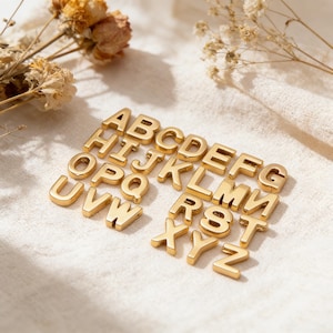 10 pezzi di perline con lettere in oro e argento per gioielli fai da te, ciondoli dell'alfabeto per collane e braccialetti (GB-1927)