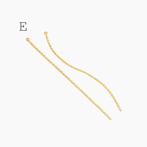 4pcs Chain Tassel Charms, Gold/ Rhodium plated Brass, Tassel Earring Components (GB-3523) #E