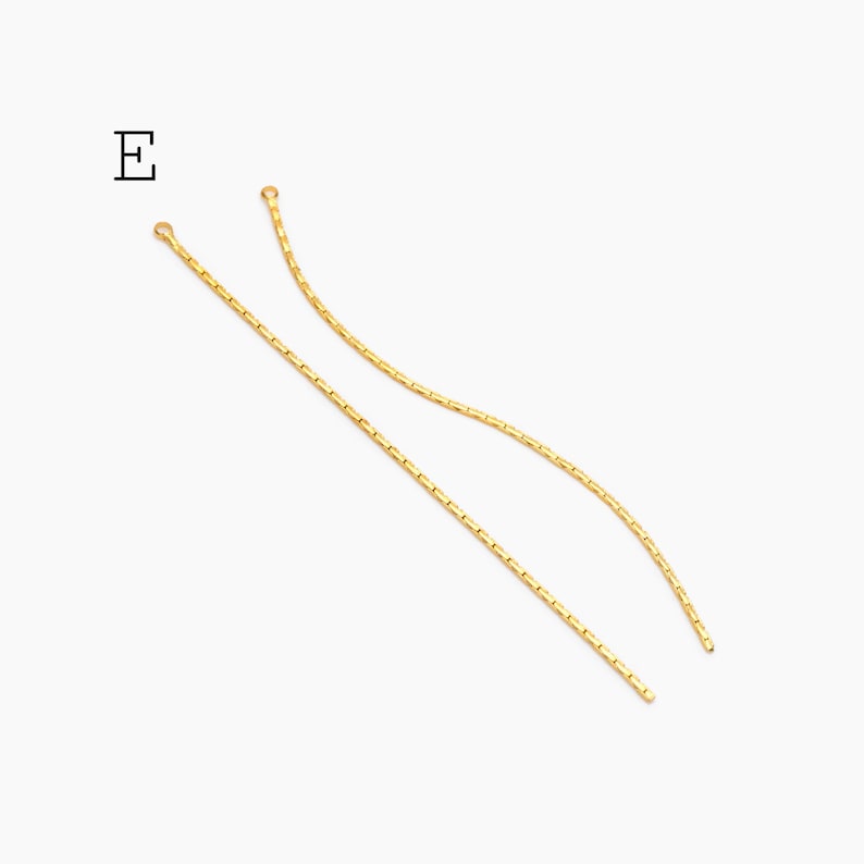 4pcs Chain Tassel Charms, Gold/ Rhodium plated Brass, Tassel Earring Components (GB-3523) #E