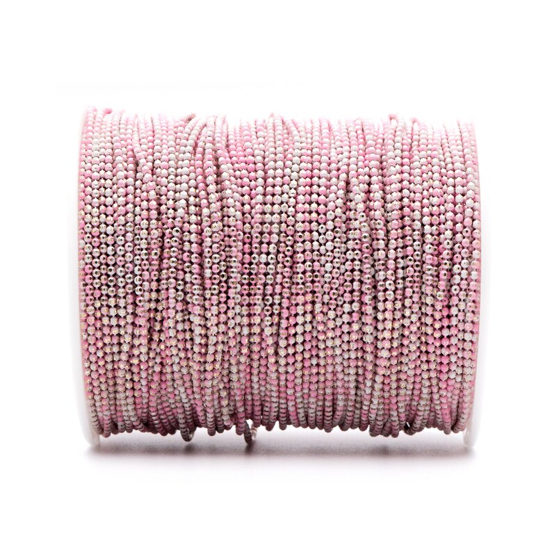 Multi Colors Tiny Chains 5 Meters=16.5ft #LK-256 Dainty Faceted Brass Ball Chain 1.6mm