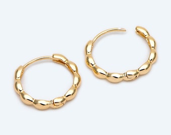 10pcs Gold/ Silver Hoop Earrings, 16mm, Gold Huggie Earrings, Gold Hoops, Huggies (GB-2204)