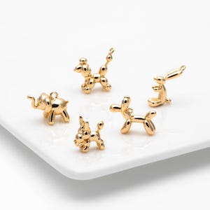 10pcs Gold Balloon Animal Charm, Jewelry Making, Diy Material, Jewelry Supplies (GB-2034)