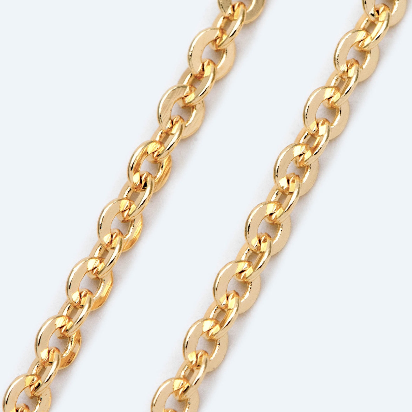 Gold Plated Brass Chains 3.3mm Round Cable Linked Chains DIY Etsy