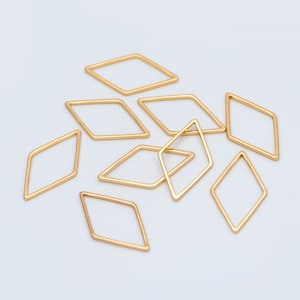 10pcs Rhombus Link Charms 16x9mm, Gold/ Silver tone Geometric Hoops, Rhombus Connector Pendants (GB-2258)
