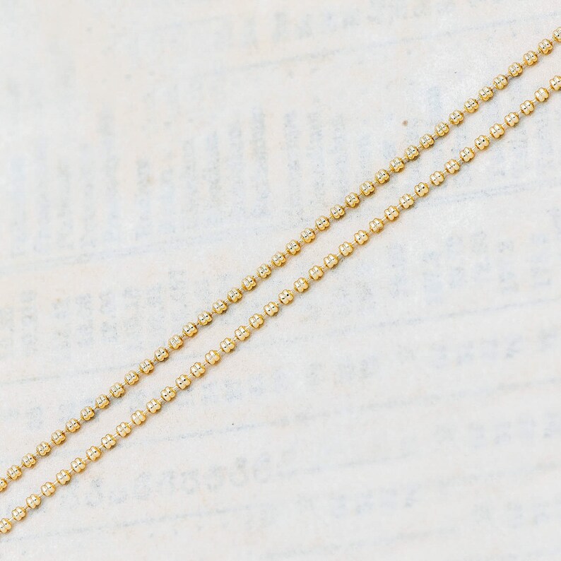 Gold Plated Brass Ball Chains 1.5mm DIY Necklace Chain Etsy