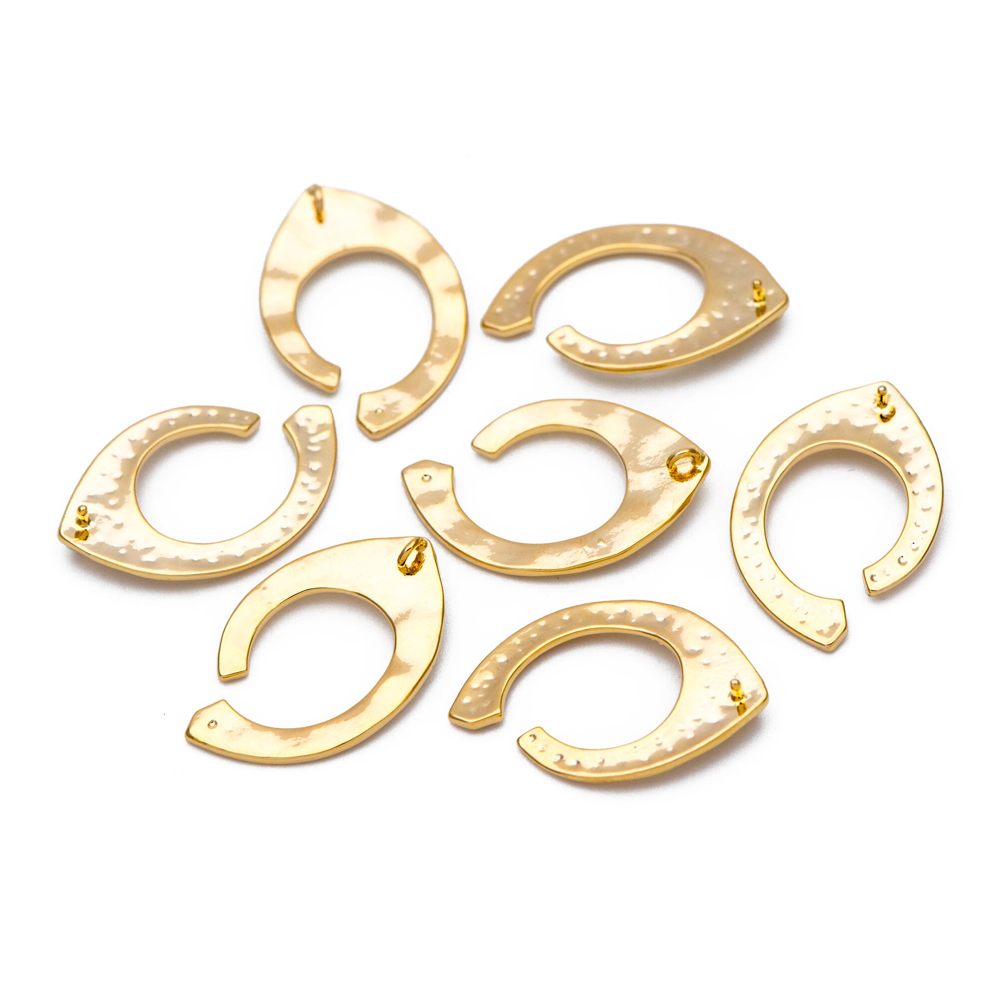 10pcs Gold plated Brass Hammered Charm Pendant 26x17mm DIY Etsy