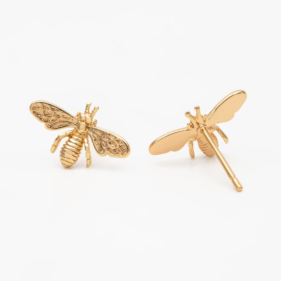 Orecchini Donna A Forma Di Ape - Set Oro E Argento, Piccoli E Glamour - 4