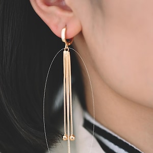 4pcs Chain Tassel Charms, Gold/ Rhodium plated Brass, Tassel Earring Components (GB-3523) image 6