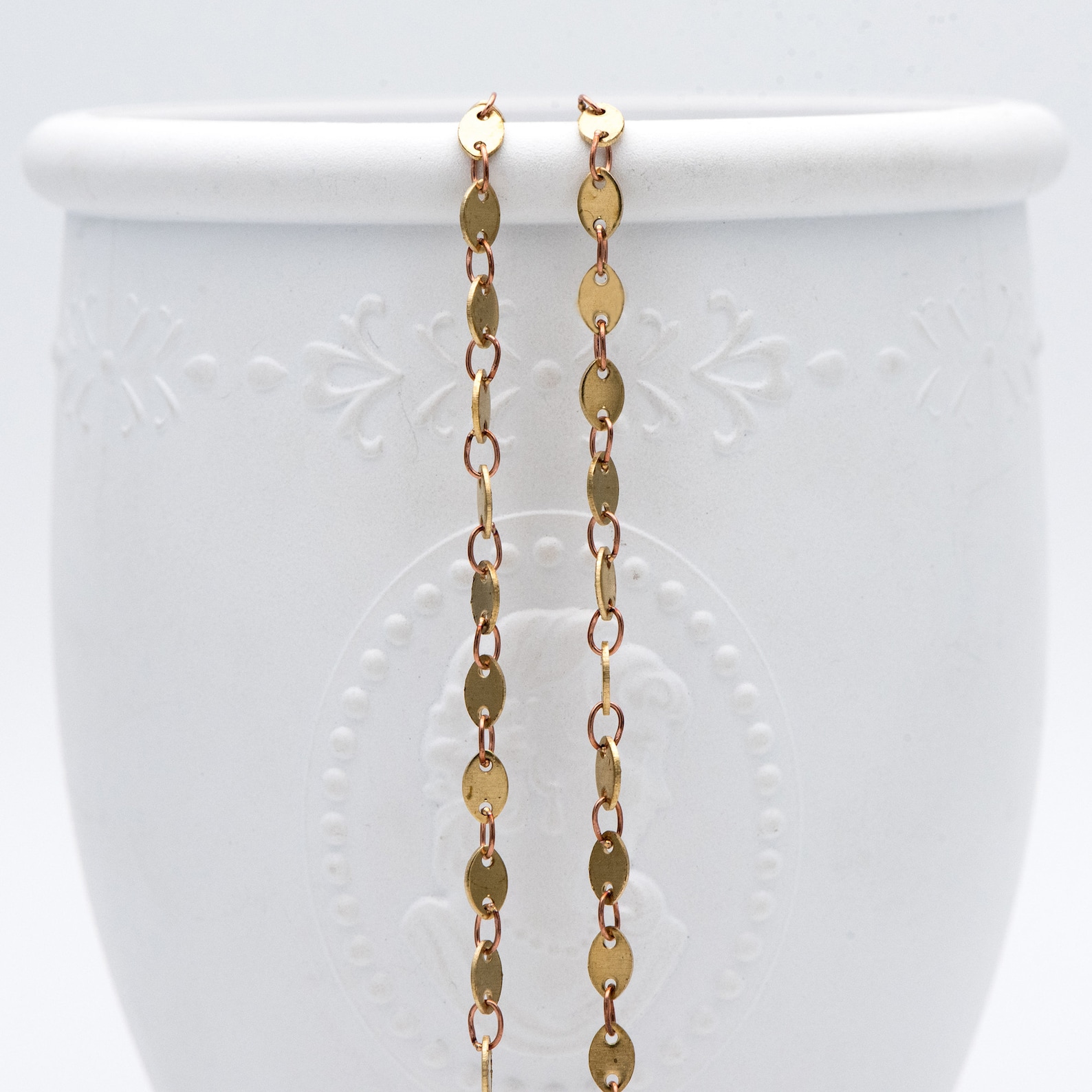 Raw Brass Oval Disc Chains 3x5mm Handmade Disk Geometric - Etsy