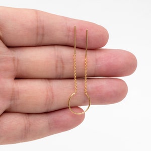 10pcs Gold/ Silver Threader Earrings, 1mm Cable Chain Earwire Thread, Earring Supply Findings Wholesale GB-3856 image 6