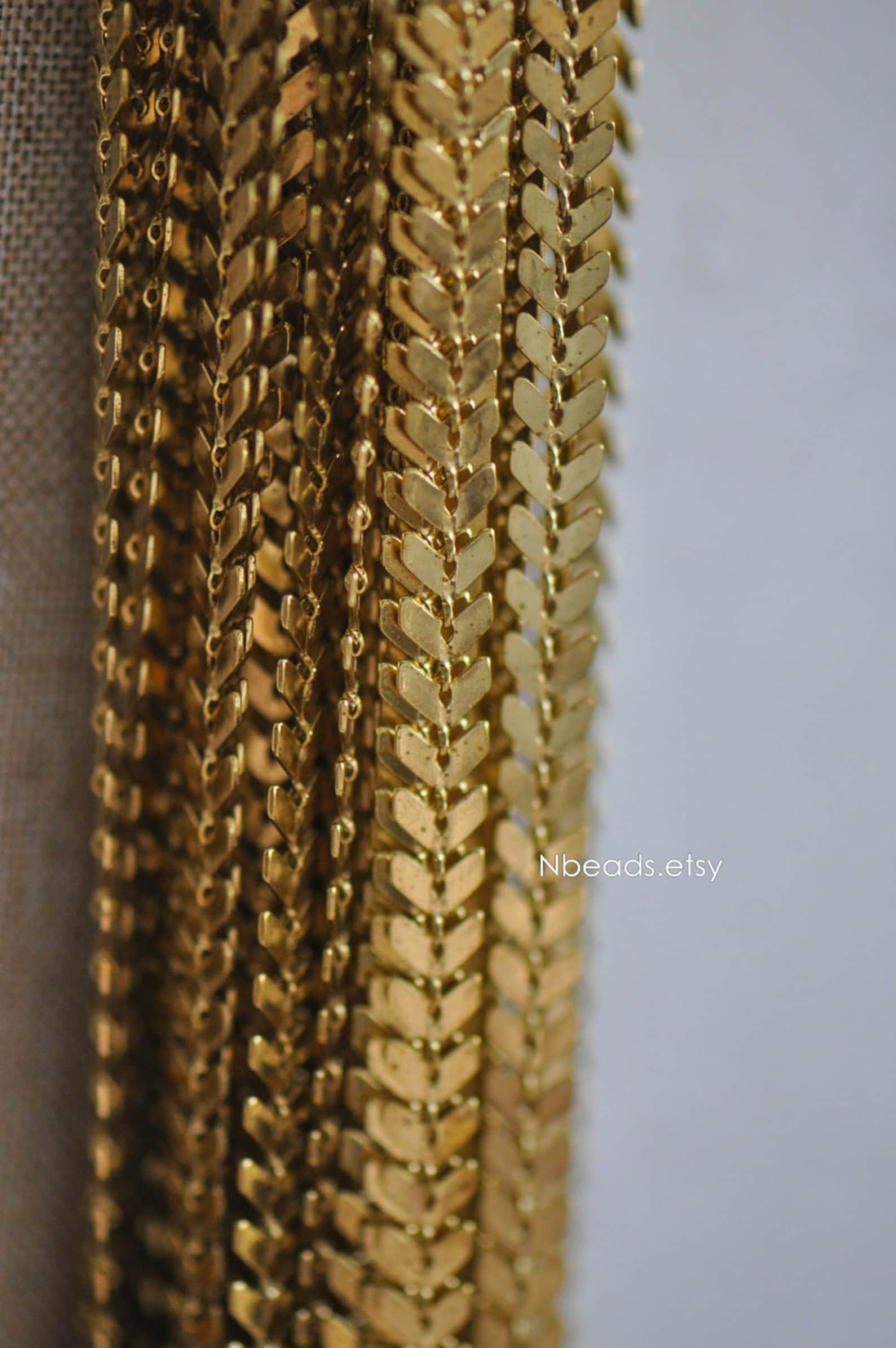 Unplated Raw Brass Designer Arrow Chain 6.5mm, Flat Chevron Chain ...