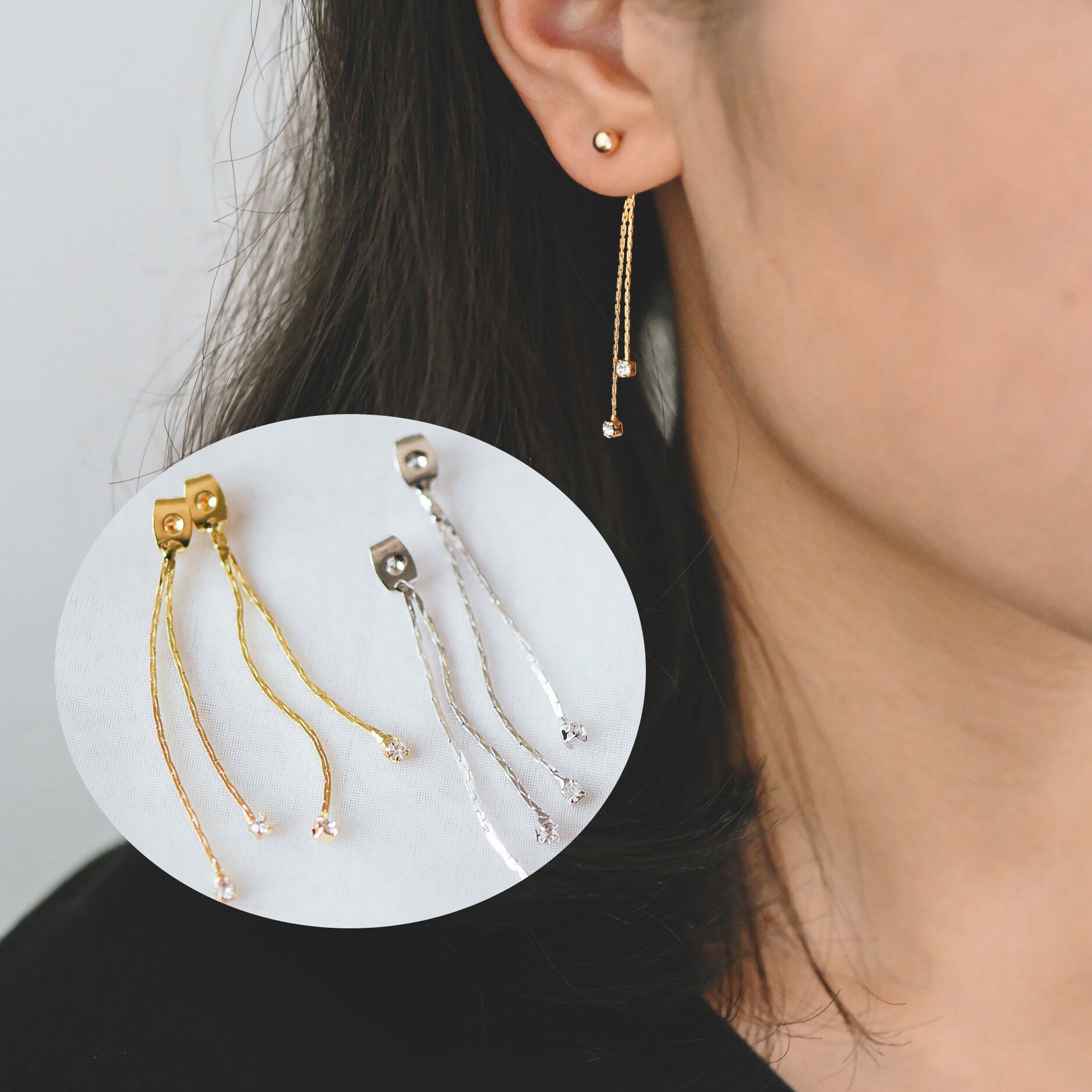  BEADNOVA 18K White Gold Silicone Earring Backs for