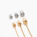 20pcs  Gold Crimp Ends, Cord Ends, Clam Shell Bead Tip, Ball Chain Connector, Chain Crimps, Gold Plated Findings (GB-2832)