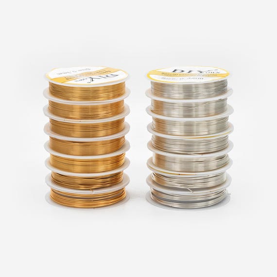Gold/ Silver Plated Copper Wire, Craft Wrapping Supplies, 0.3-1mm, 18/ 20/ 21/ 22/ 24/ 26/ 28 Gauge Soft Wire, 1 Full Coil (#GB-455)