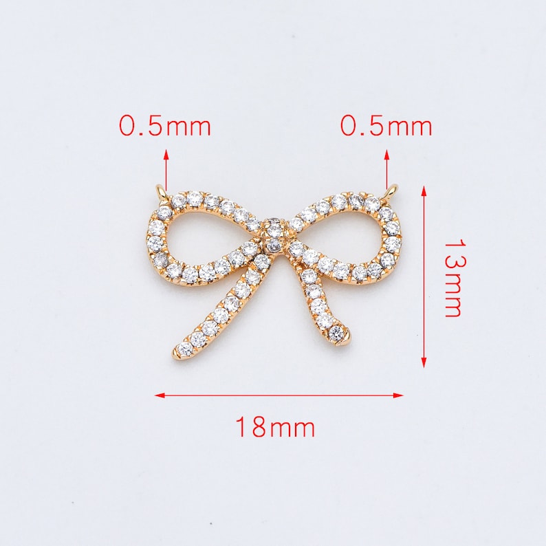4pcs-gold tone enamel white bow Charm-more colors