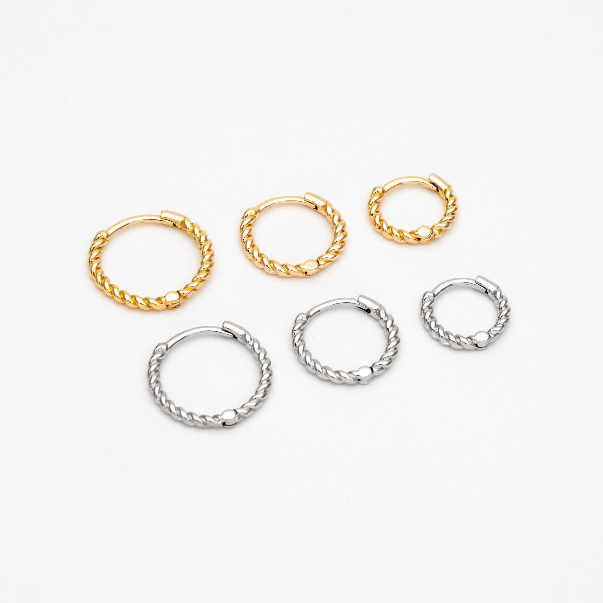 10pcs Gold/ Silver Minimalist Hoop Earrings 11/ 13/ 15mm