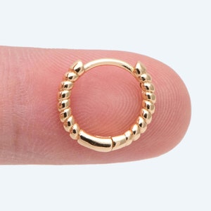 10pcs Gold Minimalist Hoop Earrings, 13mm, Gold Huggie Earrings, Gold Huggie Hoops (GB-2815)