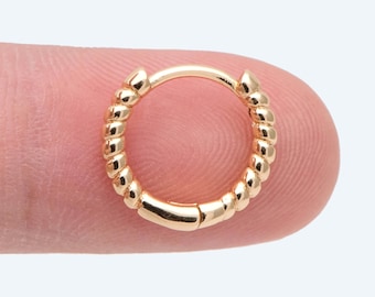 10pcs Gold Minimalist Hoop Earrings, 13mm, Gold Huggie Earrings, Gold Huggie Hoops (GB-2815)