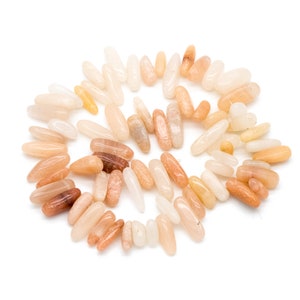 Natural Orange Jade Loose Beads, Stick Pebble Chip Shape, 15.5&quot;Strd (TR-051-2)
