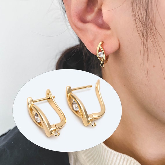 Gold Plated Clip On Earring Findings with Loop 10 Pairs Closeout Final Sale