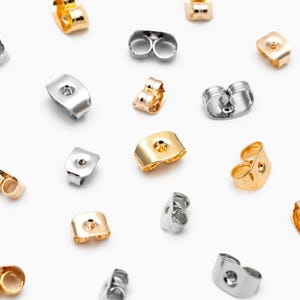 20pcs Gold / rhodium plated Brass Ear Nuts, Earring Back Stoppers 5mm/ 7mm, Jewelry Findings Wholesale   (#GB-142)