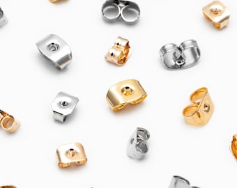 20pcs Gold / rhodium plated Brass Ear Nuts, Earring Back Stoppers 5mm/ 7mm, Jewelry Findings Wholesale   (#GB-142)