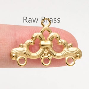 20pcs Raw Brass Filigree Triangle Charm Connectors 17x25.5mm, Brass Earring Findings Wholesale  (RB-201)