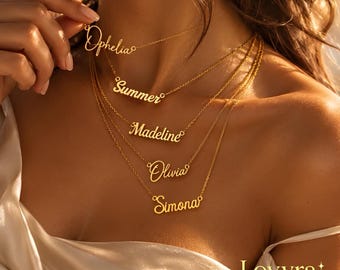 Namenskette aus wasserfestem Edelstahl – läuft nicht an – Zarte, personalisierte Halskette für Damen, Geschenk für Brautjungfern, Schmuck für jeden Tag