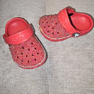 Toddler bling Red Classic Crocs Size C4