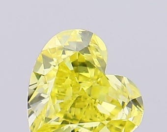 0.42 CT Heart Cut Lab-Grown Diamond, Fancy Vivid Yellow, IGI Certified