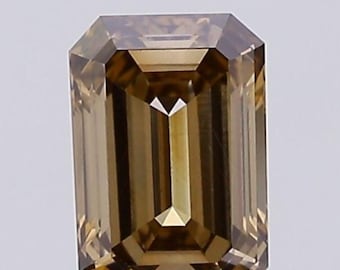 0.93 CT Emerald Cut Fancy Brown Lab Grown Diamond, VS1 Clarity