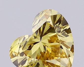2.01 CT Heart Cut Lab Grown Diamond, Fancy Brownish Yellow, VS1, IGI Certified