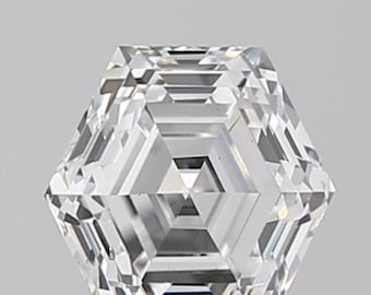 2.06 CT Hexagon Cut Diamond for Custom Jewelry, Lab Grown Diamond for Custom Engagement Ring, Gift for Her, Antique Diamond for Women