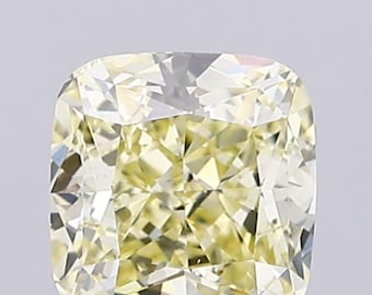 1.08 CT Square Cushion Cut Lab Grown Yellow Diamond for Custom Jewelry, Yellow Lab Grown Diamond, Certified Diamond for Engagement Ring