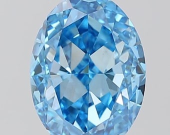 Fancy Vivid Blue Diamond, IGI Certified 3.09 CT Oval Lab Grown Diamond, Engagement Ring, or Pendant, Blue Diamond For Women, Gift for her