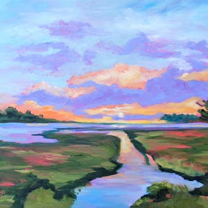 Framed 30 x 40 GICLEE from Original Landscape Low Country Impressionist Oil Painting by Rebecca Croft Studios