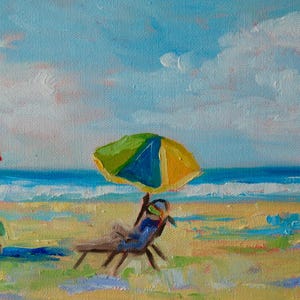 8 x 16 Beach Kiawah Charleston South Carolina City Impressionist Coastal Landscape Oil Painting by Rebecca Croft Studios