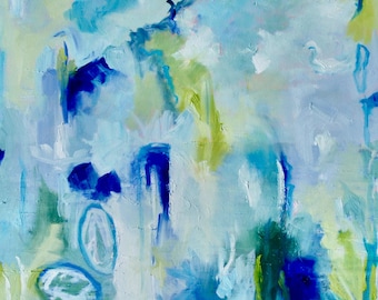 20 x 20 Abstract Marsh Modern Impressionist South Carolina Kiawah Island Low Country Landscape Oil Painting By Rebecca Croft Studios