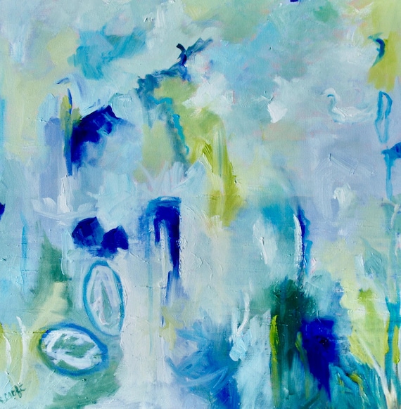 20 x 20 Abstract Marsh Modern Impressionist South Carolina Kiawah Island Low Country Landscape Oil Painting By Rebecca Croft Studios