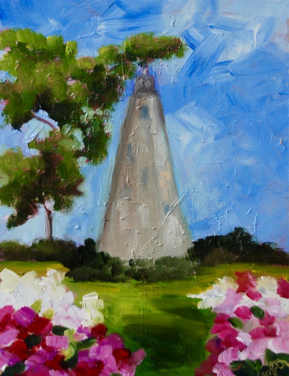 Bald Head Island Art "Old Baldy" Modern Impressionist Original Oil Landscape Painting by Rebecca Croft