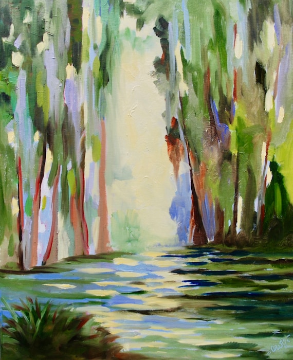 Marsh South Carolina Landscape Modern Impressionist Painting by Rebecca Croft Studios