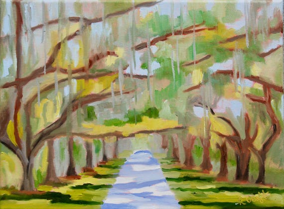 Two - Commission - Flick - 12 X 16  South Carolina City Impressionist Coastal Landscape Oil Painting by Rebecca Croft Studios