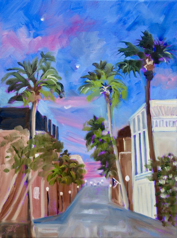 PRINT - Many Sizes - Framed or Unframed - of Charleston South Carolina Painting from Original Impressionist Oil Painting by Rebecca Croft