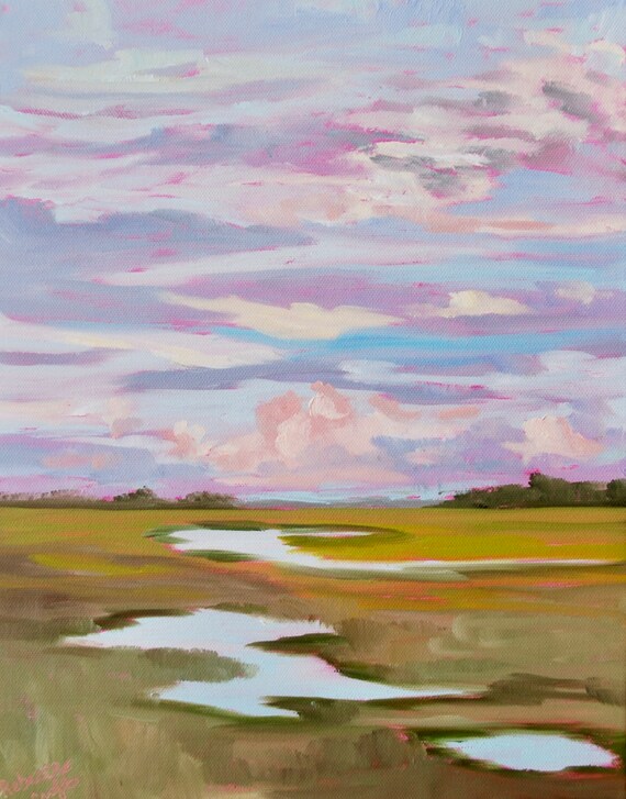 Marsh South Carolina Painting Wall Art Home & Office Decor Original Modern Impressionist Fine Art Landscape Painting by Rebecca Croft