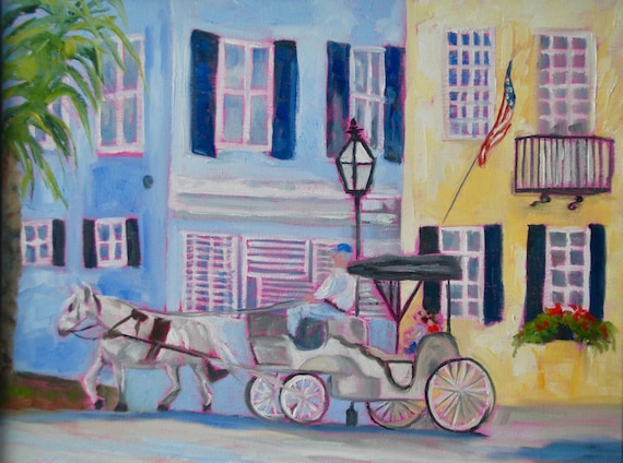 Charleston South Carolina Painting Coastal Home Decor Modern Impressionist Landscape Oil Painting by Rebecca Croft Studios