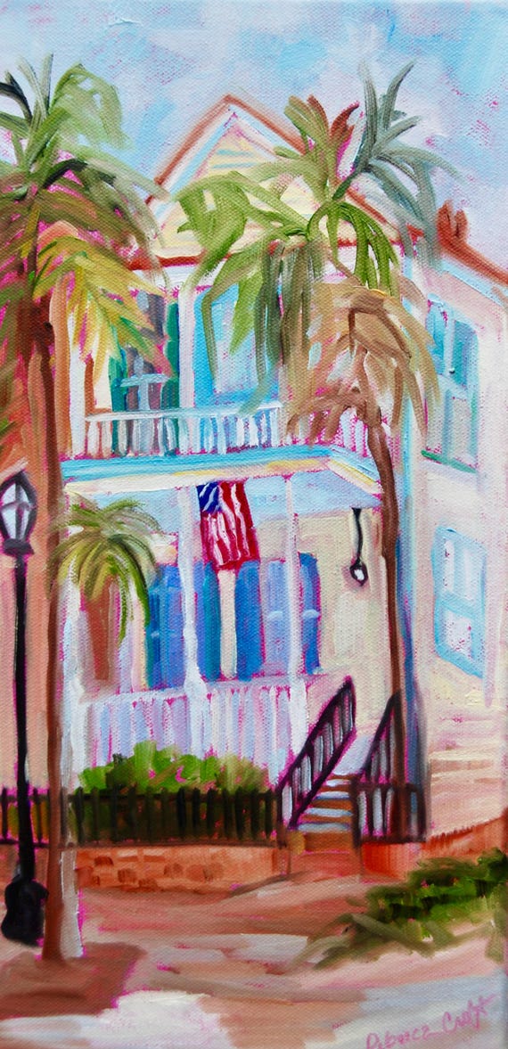 PRINT - Many Sizes - Framed or Unframed - of Poogan's Porch Charleston SC Painting from Original Impressionist Oil Painting by Rebecca Croft